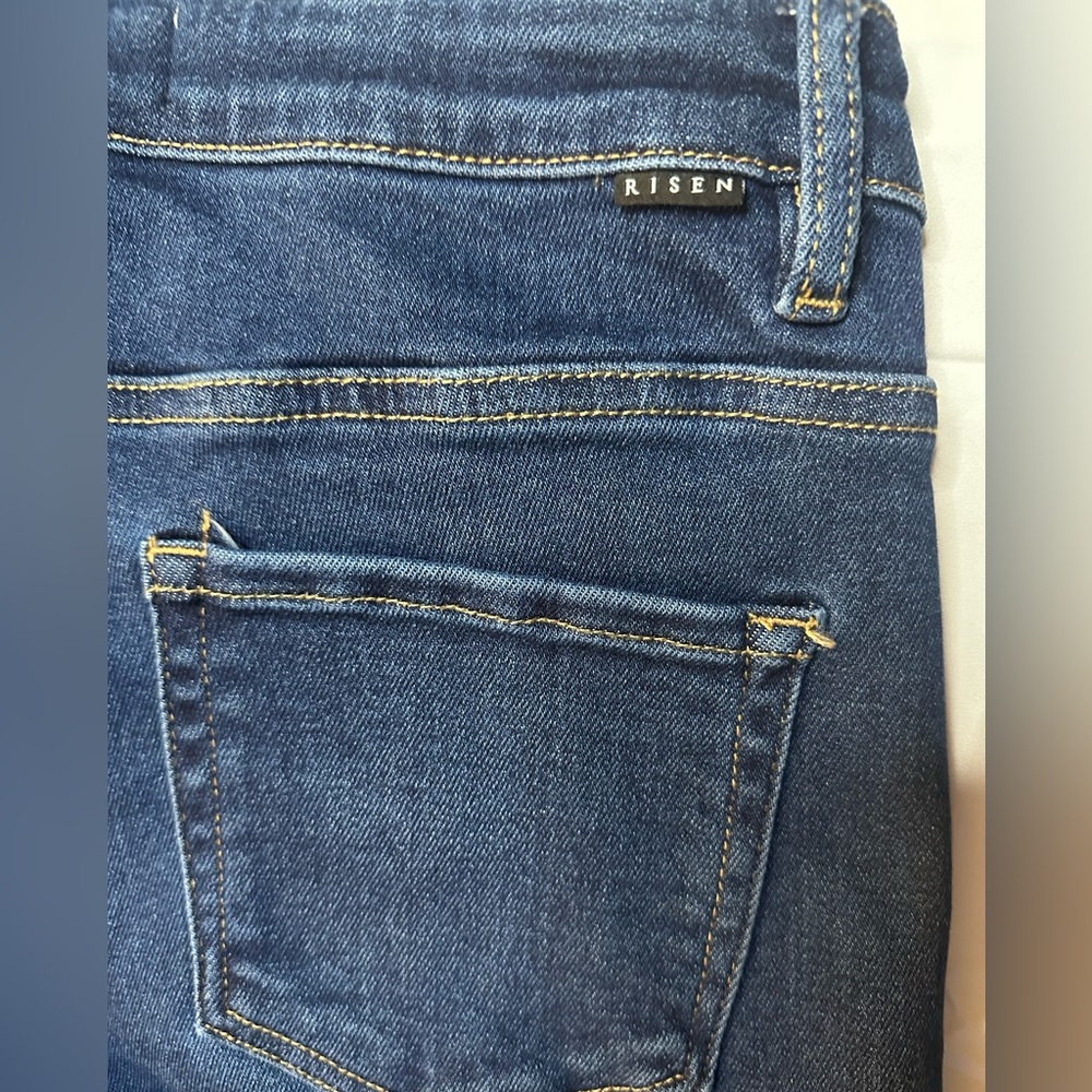 RISEN High-Rise Wide-Leg Women's Jeans - Dark Blue - Picture 4 of 10